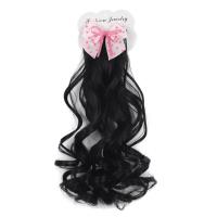 2 uds lazos sintéticos nudo Cola de Caballo sombreros para niños extensiones de cabello peluca con cola de caballo rizada pinzas para el cabello naturales suaves cola de caballo - details 2