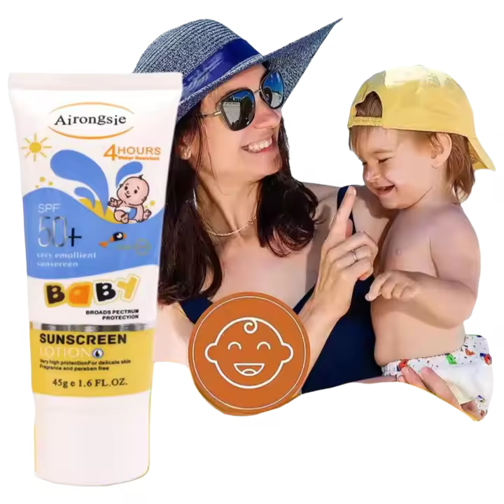 Protector solar refrescante para niños, Protector solar sin aceite, loción no irritante para exteriores, crema antioxidante, resistencia suave Bod G6N4 - 1