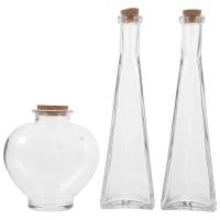 Kit de Ceremonia Unity Botella de Corcho con Corazón en 3Pcs Vasa de Planta Hidropónica para Bricolaje Papelería y Artesanía - details 0