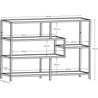 Librería de 4 Estantes 35 x 114 x 78.2 cm Acabado con Efecto de Roble Antes era Movian - details 2