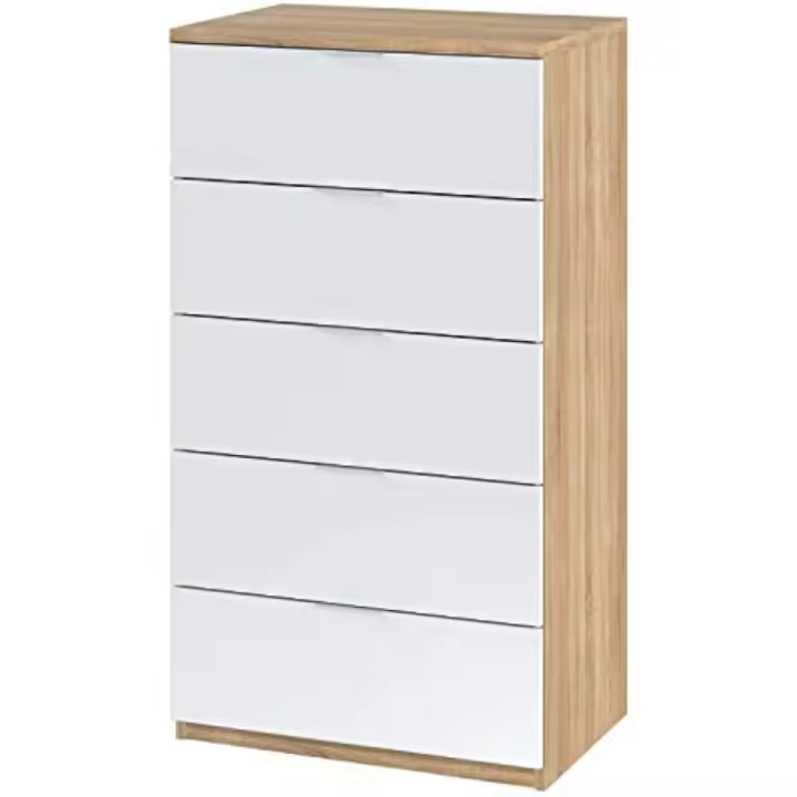 Dormitorio Auxiliar Color Blanco Y Roble Sinfonier Estilo Moderno 110x60x40 Cm - 1