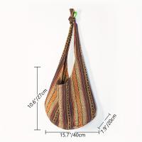 Bolso Cruzado Retro a Rayas Bohemio Diseño de Bloque de Color Vibrante, Correa Fija, Abierto, Gran Capacidad, Duradero Poliéster para Ocasiones Casuales y Festivas - details 1