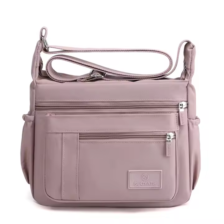 Bolso bandolera cruzado impermeable de nailon para mujer, estilo moderno, con solapa y cierre de cremallera. - 1