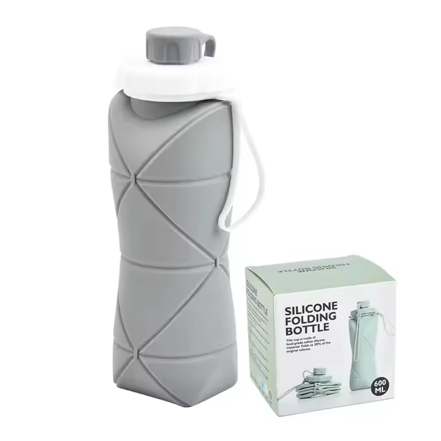 Termo para Agua 600 Ml De Silicona Plegable Portátil Taza plegable para exteriores fácil de transportar. - 1