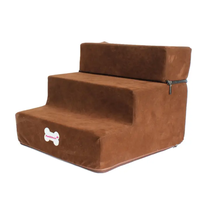 Escalera de esponja lavable portátil para mascotas, sofá cama para perros y gatos, antideslizante, suministros para mascotas, 3 capas - 1