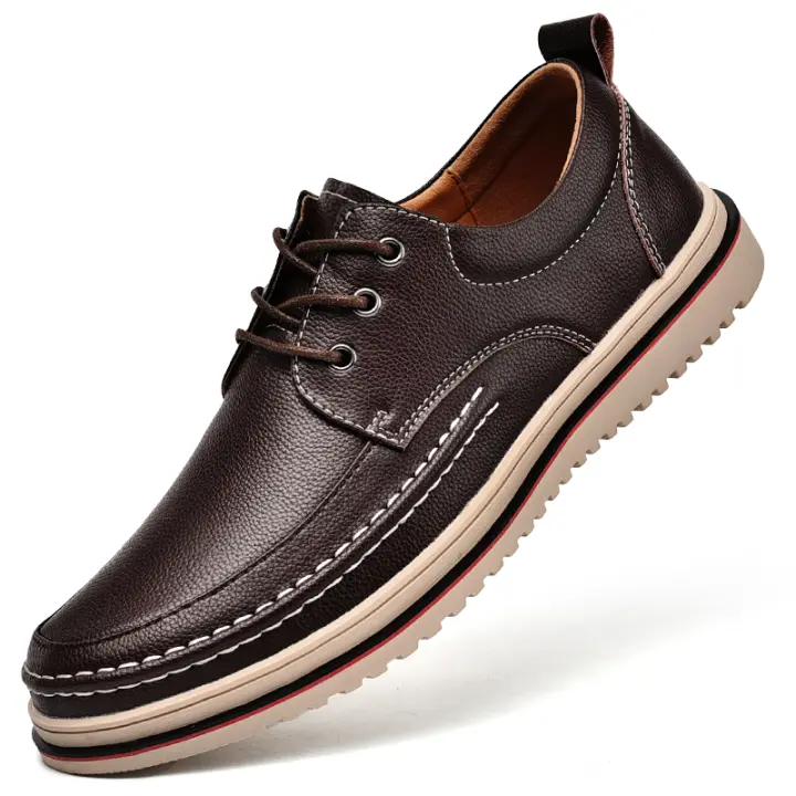 Zapatos informales que combinan todo para hombre, zapatos bajos de cuero, zapatos de trabajo al aire libre - 1