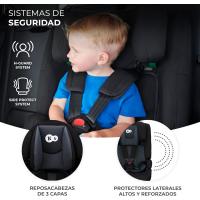 Silla de Coche para Niños Amplia, Suave, Arnés de 5 Puntos, Ajuste de Cabeza, Reductor Modular, Negro - details 6
