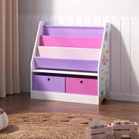 Estantería para Niños con Diseño de Unicornio Organizador de Libros con 3 Estantes y 2 Cajones Plegables 74 x 71 x 23 cm Blanco/Morado/Rosa - details 18