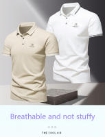 Camisa POLO Para Hombre De Verano Seda De Hielo Secado Rápido Manga Corta Estilo Casual Color Sólido Ajuste Suelto Cuello De Negocios - details 1