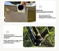 Silla de Camping Portátil Reclinable al Aire Libre Plegable para Playa y Oficina - details 6