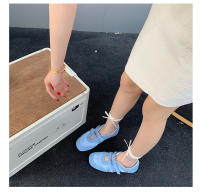 Zapatos de ballet de velcro con correa Estilo casual para mujeres Novedad en zapatos amarillos de satén 2025 - details 6