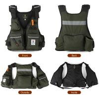 Chaleco de Flotación Profesional para Hombres Traje de Pesca Marino Ajustable con Múltiples Bolsillos Impermeable y Portátil - details 3