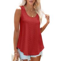 BUNO-2025 Novedad de verano, camisas para mujer, cuello redondo, sin mangas, Color sólido, camisetas sin mangas informales holgadas, blusas blancas para fiesta en la playa, camisas para mujer - details 15
