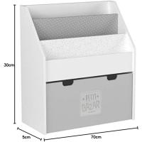 Librería Gris con contenedor con Ruedas L. 625 x l. 30 x H. 70 cm (JJ1044) - details 4