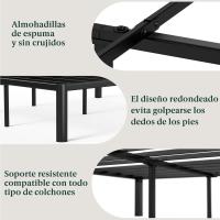 90x190 cm - Altura 41 cm con almacenamiento debajo de la cama - Estructura de cama de plataforma de metal - Negro - details 16