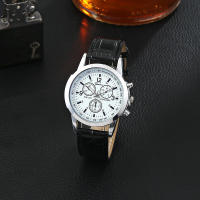 Reloj de hombre de regalo de cuarzo con banda de acero de tres ojos de cristal claro azul colorido - details 6