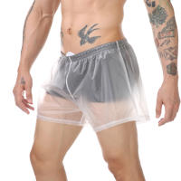 Traje de baño transparente para hombre, bañadores de playa para hombre, traje de baño Sexy para nadar, ropa de playa de PVC, pantalones cortos, pantalones cortos, traje de baño impermeable - details 1