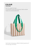 Bolso de Mano de Rayas Nuevo Bolso de Moda para Mujeres Bolso Tejido de Gran Capacidad - details 7