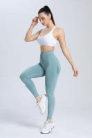 Leggings De Gimnasio Para Mujer Cintura Alta Sin Costuras Push up Sexy Encaje De Pierna Estilo Casual De Color Negro - details 7