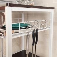 Cocina Mueble para Almacenamiento de Cocina Estantes de Cocina con Ganchos para Almacenamento Estante de Horno de Microondas,Estanterías de Cocina con 3+3 estantes Blanco - details 12