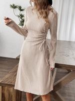 Los vestidos casuales de moda de las mujeres son simples y versátiles vestidos medianos y largos delgados - details 5