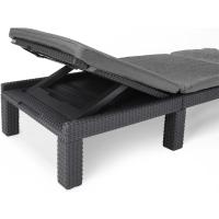 Sillón de Jardín al Aire Libre Estructura Reforzada con Cojín 4 Posiciones de Apoyo Diseño Gris - details 4