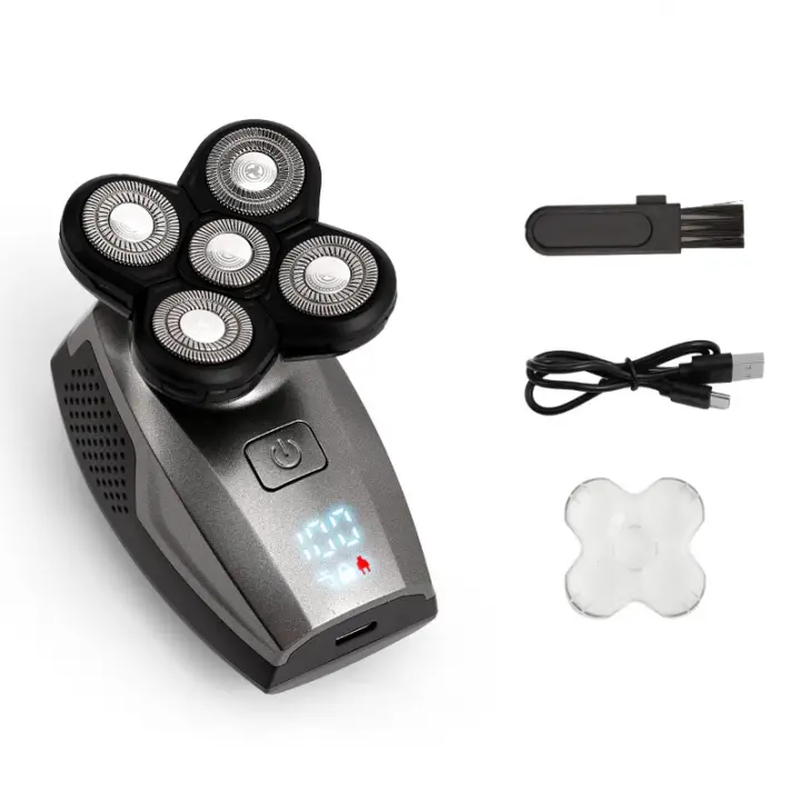 Afeitadora Eléctrica Cinco en Uno con Pantalla Digital Multifuncional, Recargable, Para Lavar Todo el Cuerpo, Máquina de Cabeza Calva - 1
