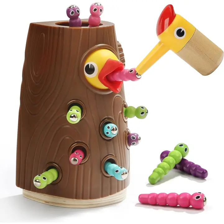 Juguetes Montessori para niños de 2 años, juego magnético de alimentación de aves para el desarrollo de habilidades motoras finas para niños y niñas - 1