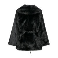 TRAFZA-abrigo de manga larga con cuello vuelto para mujer, ropa de abrigo gruesa y cálida con cinturón, Estilo Vintage, a la moda, para invierno, 2024 - details 5