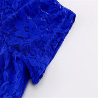 Vestido de encaje de manga corta con cuello redondo, moda de estilo veraniego - details 2