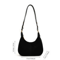 1 bolso retro de ante para mujer, bolso de hombro y axila de gran capacidad con cierre de cremallera, tela forrada de poliéster, tema de ocasión versátil, disponible en negro, burdeos, caqui, café - details 2
