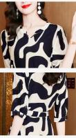 Elegante Vestido de Satén con Estampado Falda de Moda de Alta Gama para Mujer - details 5