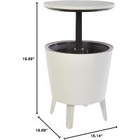 Mesa Nevera para Exterior y Jardín, Ratán, Color Crema, Capacidad 30 L, 45 latas - details 25