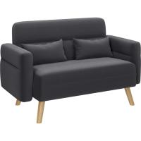 Sofá de Tela Morno Diseño de 2 Plazas Tamaño 116.5X73.5 cm Cojines Lumberos Incluidos Max 158 KG - details 0