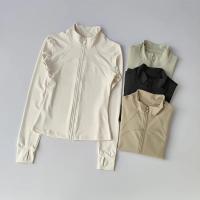 Traje de Yoga de Alta Gama Collar Alto Deportivo Abrigo Largo A prueba de viento para Correr y Entrenar Camisetas y Topes de China - details 9