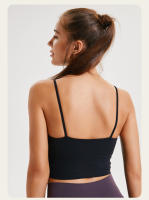 SHINBENE-Top corto de entrenamiento para mujer, sostén deportivo de nailon suave, acolchado, a prueba de sudor, con sujetador incorporado - details 24