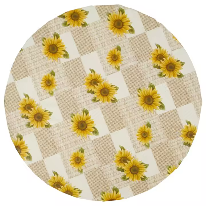 Mantel Redondo Impermeable Resistente al Aceite, Con Borde Elástico Ideal para Fiesta, Boda, Decoración del Hogar, Cubierta Protectora para Mesa de Cocina - 1