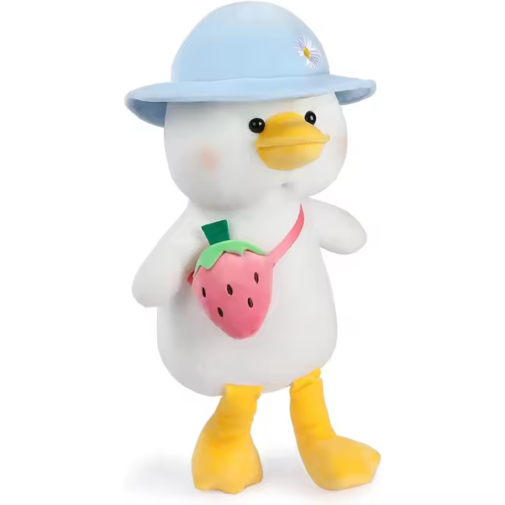 Juguete de peluche de pato, animal de peluche, muñeca lanzadora de 12 pulgadas, cojín de abrazo suave y esponjoso, pato escolar, súper regalo para todas las edades y ocasiones - 1