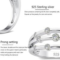 Anillo de Moissanite Bambú Plateado 18K para Mujeres Banda Solitaria Medio Eterno Anillos de Compromiso y Boda Perfecto Match - details 6