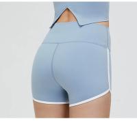 Pantalones cortos de Yoga para mujer, Shorts deportivos finos de cintura alta, mallas transpirables de secado rápido, ajustados, para entrenamiento y Fitness - details 7