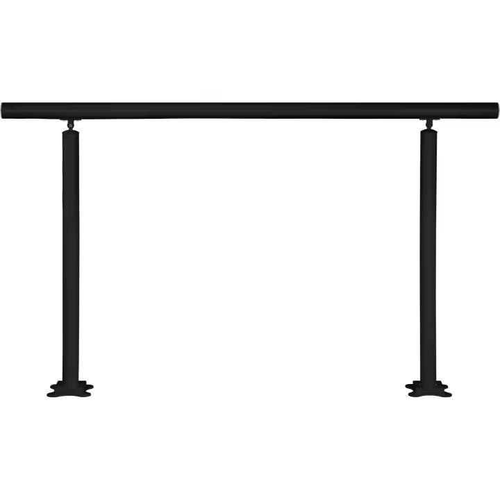 SucceBuy Kit de barandillas de escalera de 5 pies, pasamanos de aluminio negro de ángulo ajustable para 0-5 escalones, interior y exterior - 1