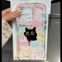 Funda Transparente Linda de Gato Negro para iPhone 16E 11 13 12 14 16 Pro Max 15 Plus XR X XS 7 8 Se 2022 Animal Suave TPU Cover - details 3