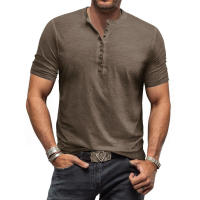 Ropa de hombre Camiseta Slim Fit Manga larga Crew Button Tough Base Top - details 12