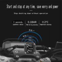 Sistema de supervisión de presión de neumáticos inalámbrico, TPMS con carga USB para motocicleta con 2 sensores externos, pantalla LCD Digital - details 5
