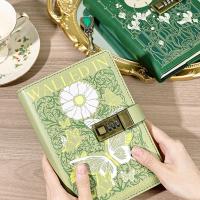 Cuaderno B6 de 224 páginas para proteger secretos, diario grueso, libro de contraseña con patrón impreso de cuero PU con cerradura, papelería - details 6