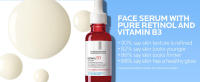 Retinol puro con vitamina B3, líneas de suero facial antienvejecimiento, arrugas, daños solares prematuros para rejuvenecer e hidratar, adecuado para - details 5