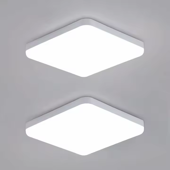 Luz de Techo LED Blanca Fría 6000K Impermeable IP54 25x25cm Ideal para Baño, Dormitorio, Sala de Estar, Cocina - 1