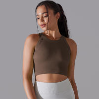 Nessaj-Chaleco deportivo sin costuras con almohadilla para mujer, sujetador de yoga, top corto de entrenamiento para fitness, gimnasio diario, correr, chaleco a prueba de golpes, sujetador elástico alto - details 10
