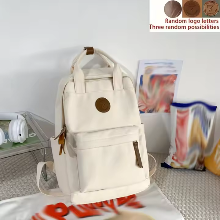 Mochila Vintage Con Cremallera, Mochila De Gran Capacidad, Versátil Para Almacenamiento De Viaje - 1