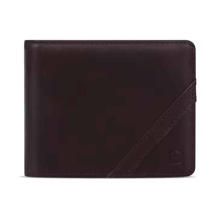 Cartera con clip de dinero compartimiento de moneda cuero delgado cartera RFID protección NFC incluyendo caja de regalo marrón - 1